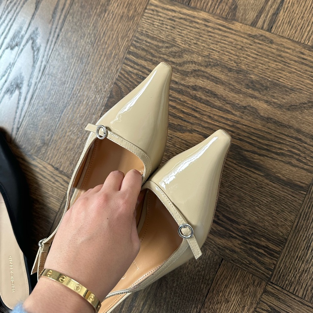 Aeyde NUDE Patent Leather Pointed Slingback Pumps - Picture 5 of 8